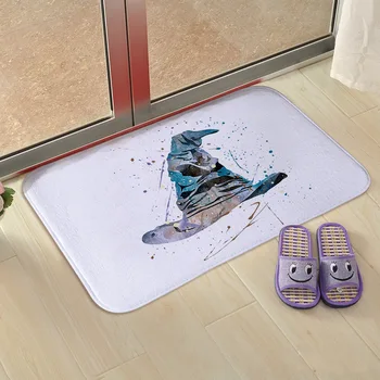 

40*60cm Plush Carpet Harrie Potter Death Hallows Magic Hat Golden Snitches Action Figure Foot Pad Rug Cotton Gifts Drop Shipping