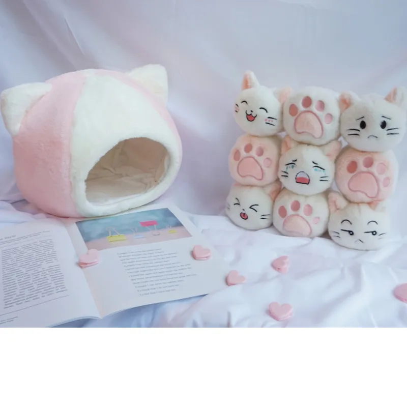 Kawaii пудинг кошки плюшевый мешок для мячей снек игрушка для котенка мягкие Мультяшные игрушечные Животные Кукла диван Подушка девушка дети подарки