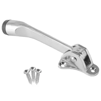 

Zinc Alloy Door Stop Stopper Rubber Feet Kick Down Door Holder Catch Floor Fitting W/ Screws Door Mounted Stopper