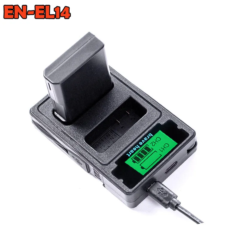 Акумуляторная батарея EN-EL14 EN-EL14a ENEL14 RU EL14 EL14a Батарея+ ЖК-дисплей USB Dual Зарядное устройство для Nikon D3100 D3200 D3300 D5100 D5200 D5300 P7000