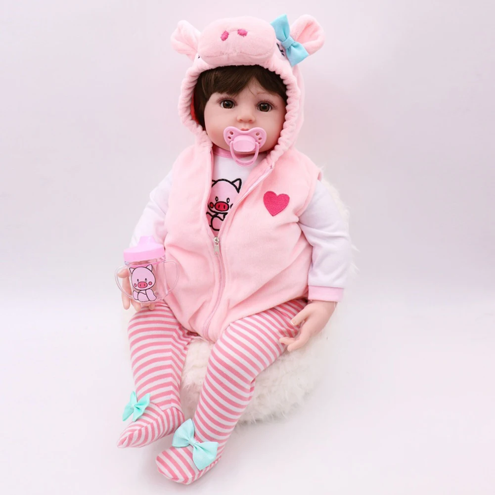 Милая Кукла Reborn 48 см Реалистичная кукла Reborn Baby Нетоксичная силиконовая кукла детская игрушка, подарок на Рождество сюрприз для девочек