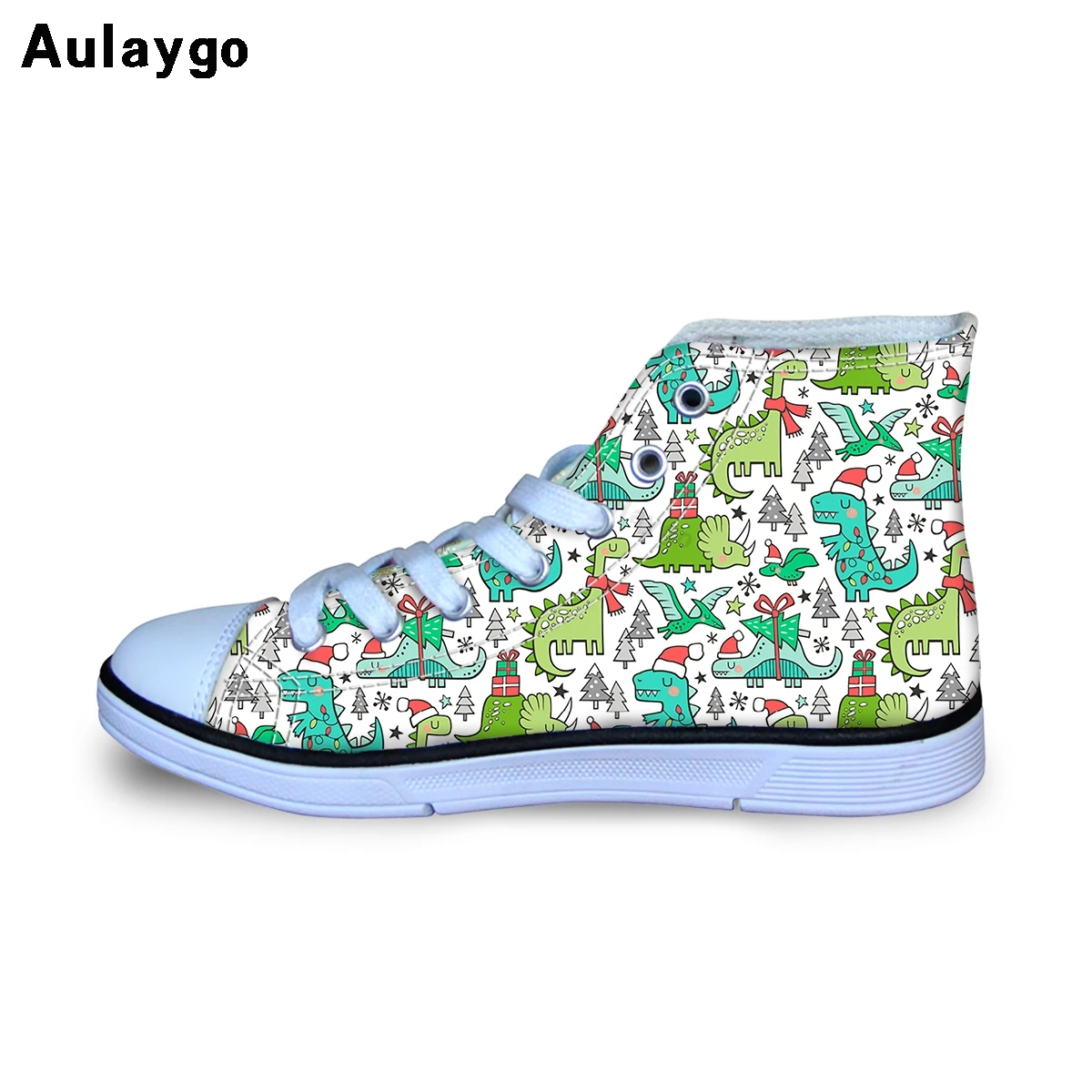 

Aulaygo Christmas Holidays Dinosaurs Printing Shoes For Teen Girls 13 Years Trees Pattern Boys Soft Sneakers Loafers Kids Flats