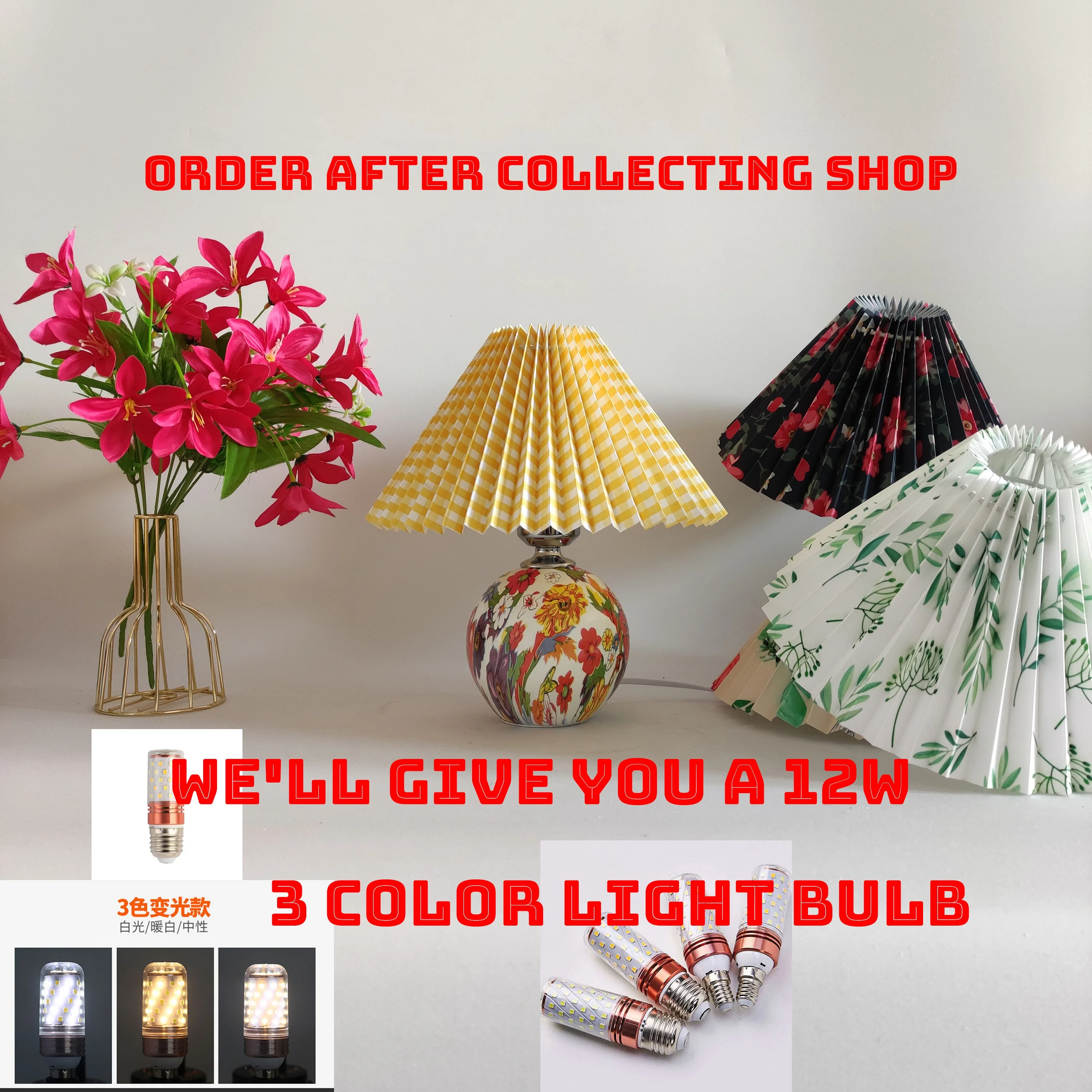 

2020 Korean ins net red same resin butterfly base solid color KD lampshade versatile living room lamp