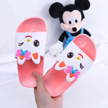 Special Offers Children's new slippers boy girl summer indoor children's beach slippers bath non-slip cartoon home shoes Rabbit duck