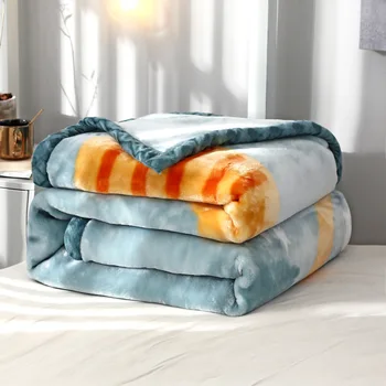 

Soft Warm Thick Fluffy Raschel Blanket Double Layer Cartoon Designs Flamingo Unicorn Printed Mink Throw Winter Fleece Blankets