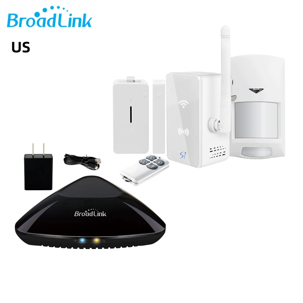 Broadlink S1 S1C датчик двери, окна, детектор, инфракрасный беспроводной переключатель, 433 МГц, дистанционное управление, Wi-Fi сигнализация, система безопасности, домашний набор - Комплект: Pro US and set