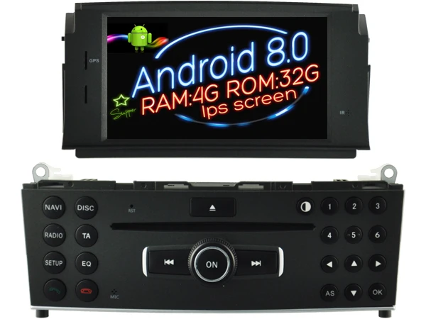 Ips экран Android 8 0 автомобильный Dvd Navi плеер для MERCEDES-BENZ C CLASS W204 2007-2011 gps suto стерео