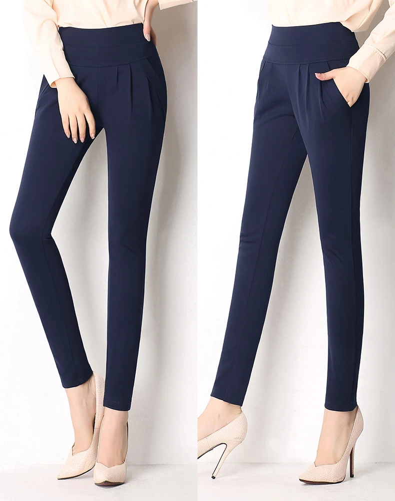 New Autumn Women Casual Loose High Waist Harem Pants Ladies Office Pants Plus Size Trousers S~4XL 5XL 6XL Blue Red Khaki Brown (23)