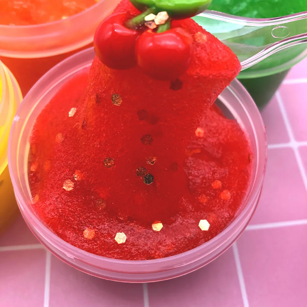 Simulation Fruits Pineapple Color Cloud Slime anti Stress Kids Clay Toys Interesting Novelty slime toy for kids #B