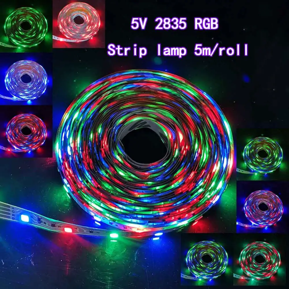 

5M/roll 300 LED Strip lamp Flexible Non Waterproof DC12V SMD2835 RGB 5V USB LED light Tape Ribbon HDTV Backlight Bias lighting