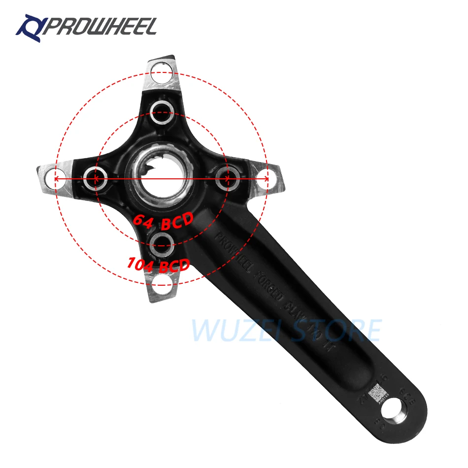 Велосипедный коленчатый вал PROWHEEL 104BCD шатун для горного велосипеда из