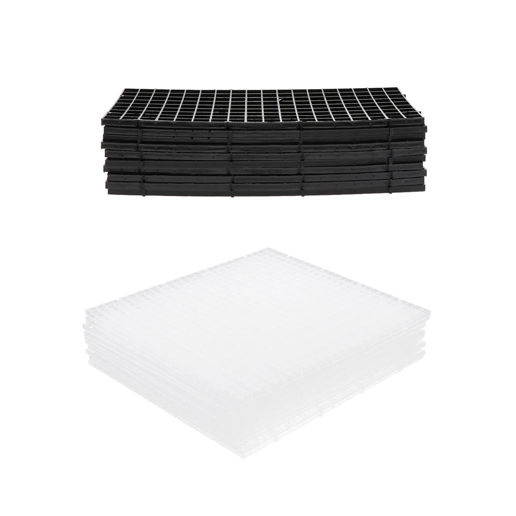 10 Pcs Grid Divider Tray Isolate Board Fish Tank Bottom Filter Tray Aquarium, 2 Colors and Sizes to Choose