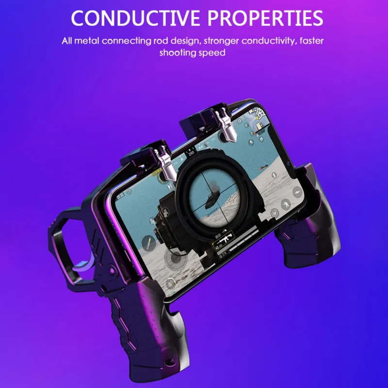 

K21 PUBG Mobiele Gamepad Joystick Metalen L1 R1 Trigger Game Shooter Controller for iPhone Android phone Gaming Gamepad