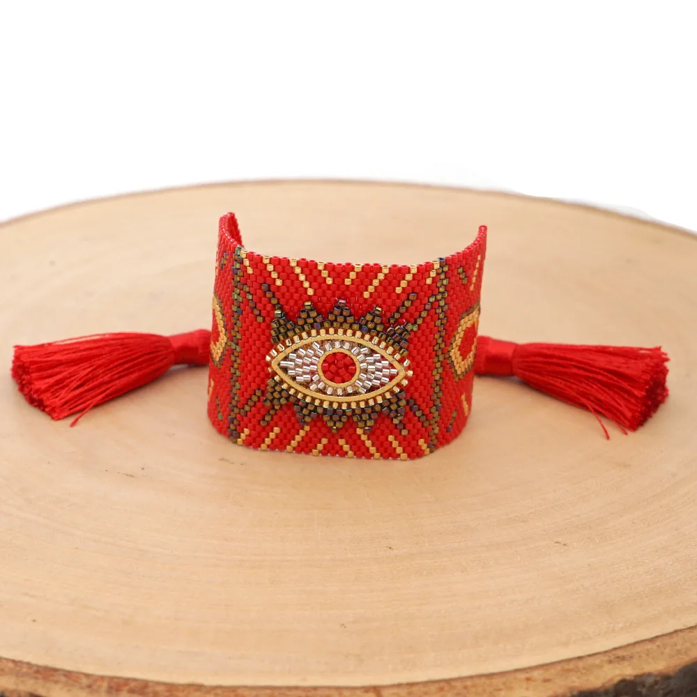 SHINUSBOHO, панк браслет для мужчин, Мехико, нарукавная повязка, ювелирное изделие, женские браслеты, мода, хит, MIYUKI, сглаза, браслеты для женщин, Handm