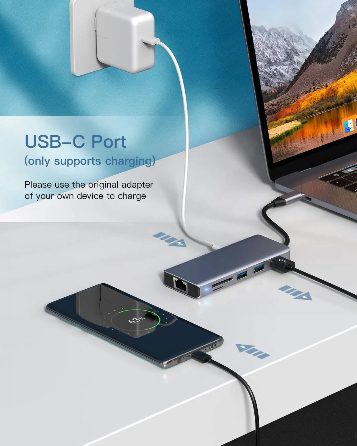 IREALTHINK usb type-C концентратор HDMI/RJ45 адаптер Macbook Pro Аксессуары док-станция USB-C type C 3,1 сплиттер usb-хаб