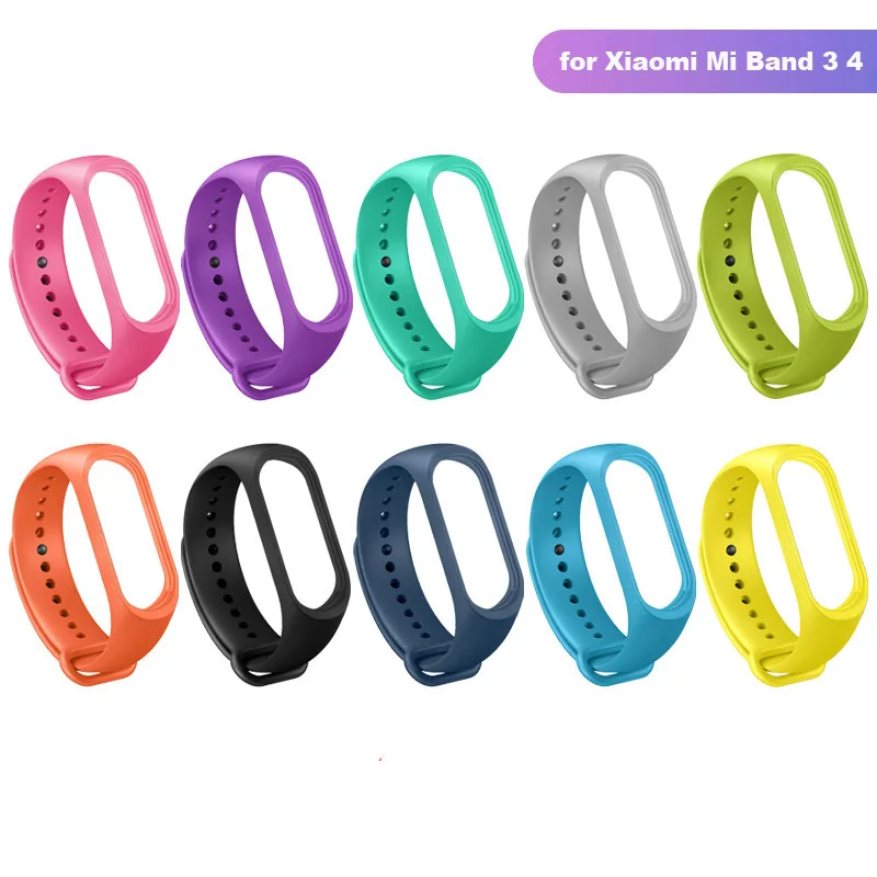 Браслет силиконовый для Xiaomi Mi Band 3 4 спортивный ремешок часов аксессуары xiaomi mi band
