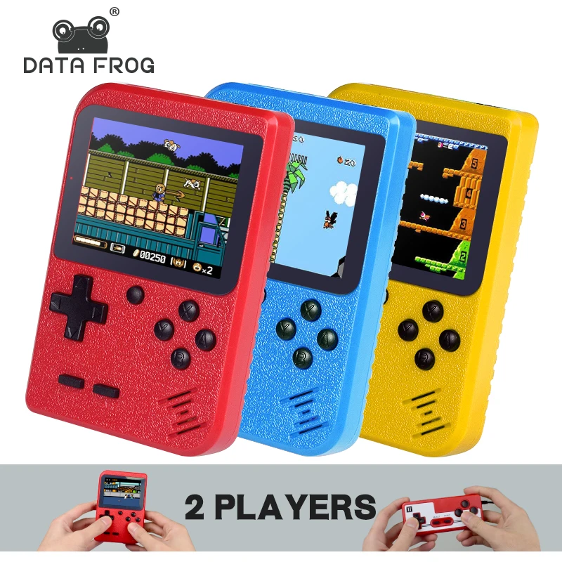 

DATA FROG 3 inch Handheld Game Console Built-in 400 Classic Games 8 Bits Retro Arcade Video Game Console TV OutPut Dual Players