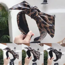 Bandas de cabeza de nudo de lazo de moda de leopardo para bandas de cabello para mujeres Sexy gorros para mujer Simple dulce niñas diadema de leopardo(China)