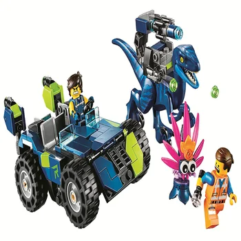

MOVIE 2 Rex's Rex-treme Offroader Dinosaur Car Building Blocks Kit Bricks Classic Movie Model Kids Toys For Children Gift