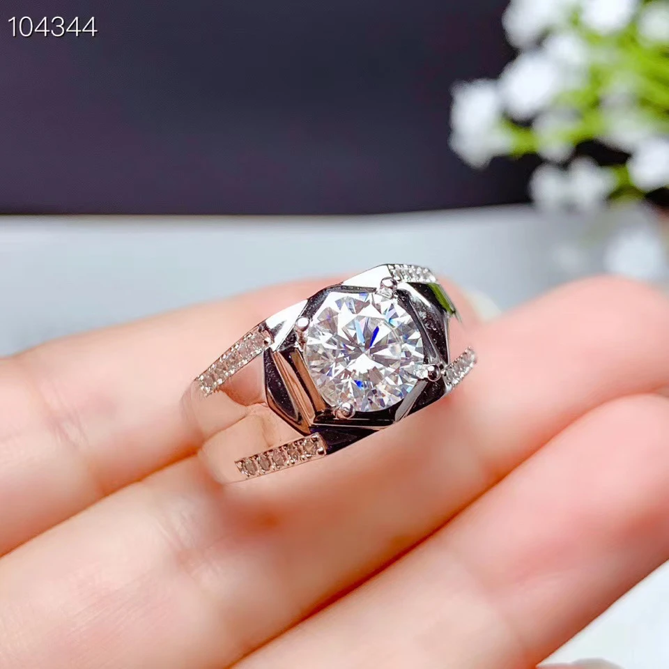 moeilijk tevreden te krijgen Belichamen Kinderen Moissanite Mannen Ring, 2ct 925 Zilver, Mooie Firecolour, Diamant  Substituut D. Vvs|Ringen| - AliExpress