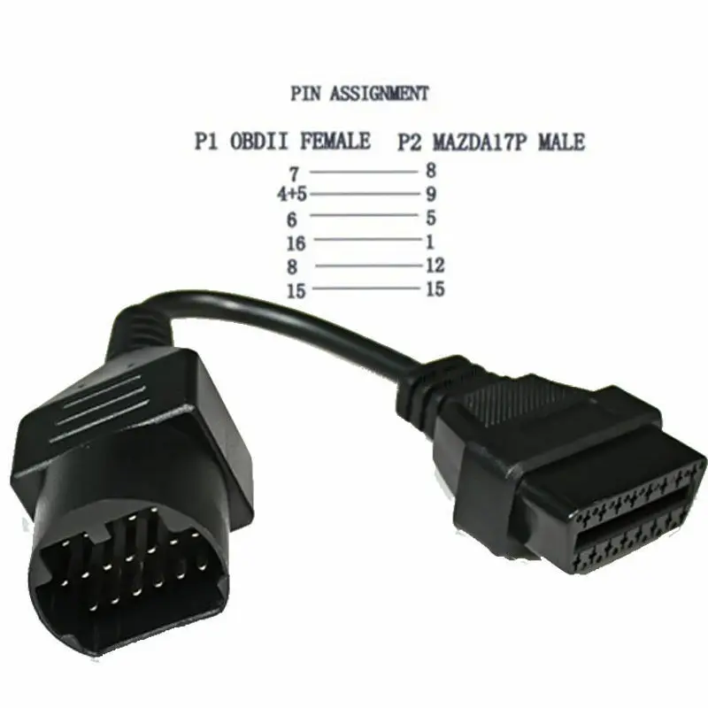 17 Pin до 16 Pin OBD2 Диагностический кабель соединительный кабель Запчасти для Mazda Ford Диагностический Кабель автомобильные аксессуары