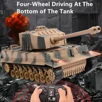 Simulation Electric Remote Control Tank 4CH Turret Rotate Simulation Sound Effect With Light Children's RC Battle Tank Model Toy 2