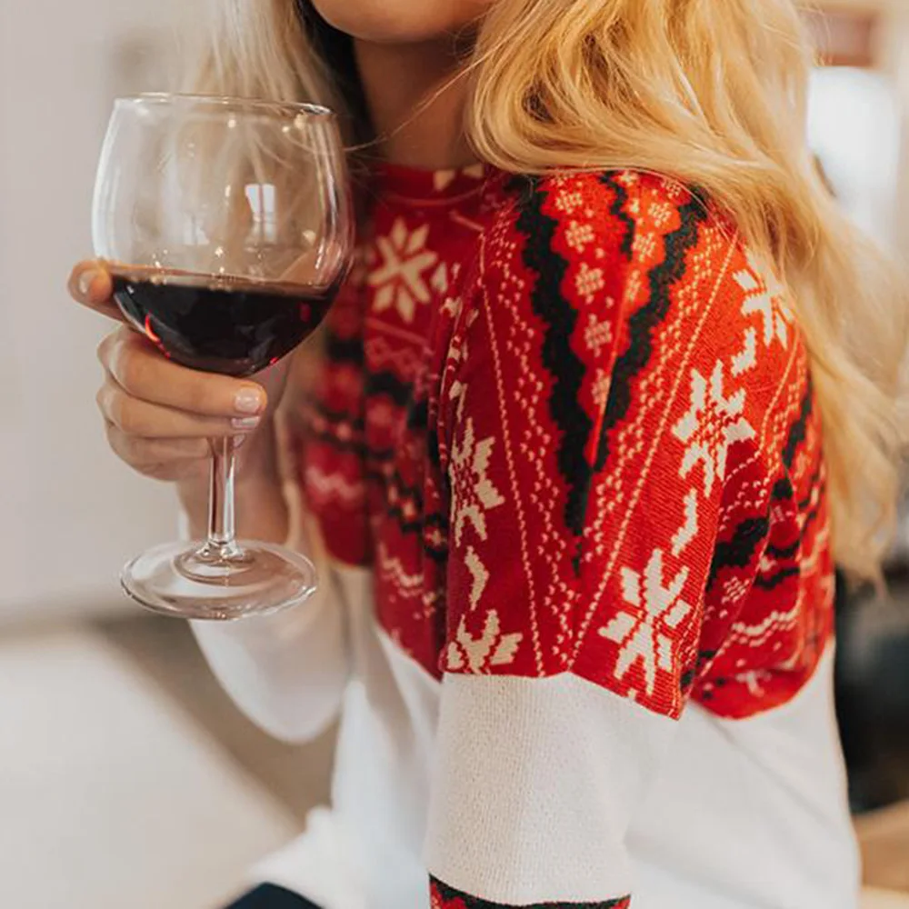 Свитер с леопардовым принтом для женщин, свитер с длинными рукавами, модный Повседневный пуловер с v-образным вырезом, осенняя одежда на Рождество D30