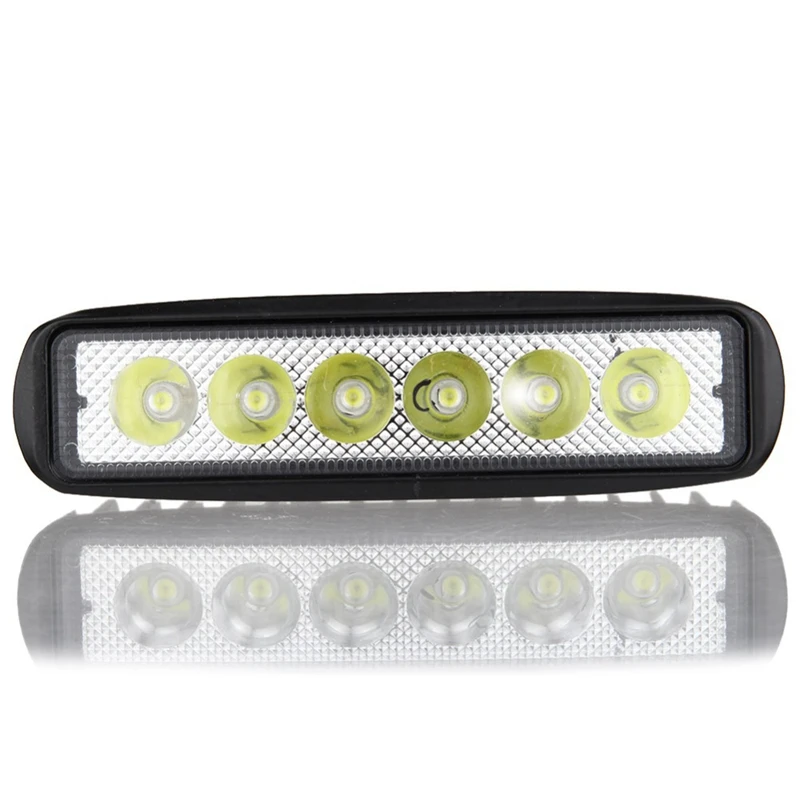 2 шт., 18 Вт, рабочий светильник, бар, 6LED, DRL, для вождения, противотуманная фара, для 12 В, для автомобиля, грузовика, 6500 К, супер яркий, для вождения, точечный светильник, рабочий светильник