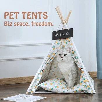 

Pet Portable Cat Tent Dog House Washable Bed With Thick Cushion And 6 Colors Available For Dog Puppy Excursion Outdoor Indoor