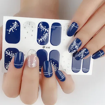 

LADY KINDOM 3D DIY Nail Polish Stickers Scallion Powder Bronzing Nail Film Waterproof Nail Patch Environmental Nail Wrap Sticker