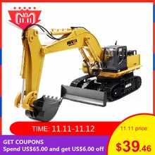 HuiNa 1510 RC Гусеничный автомобиль 15CH 2,4G 1:14 RC металлический экскаватор зарядка 1:12 RC автомобиль с батареей RC сплав экскаватор RTR для детей