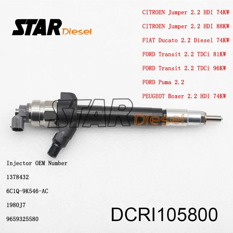 DCRI105800 подлинный и оригинальный новый топливный инжектор Common Rail 6C1Q-9K546-AC сопло 1378432