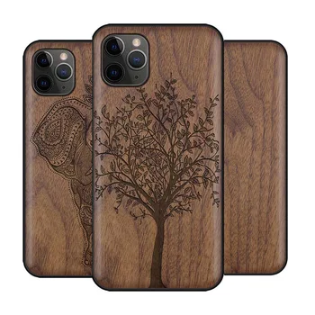 

For iPhone 11 Case New Wood funda iPhone 11 Pro Max Walnut Wood TPU Back Cover For iPhone X XR XS Max 7 8 Plus Phone case