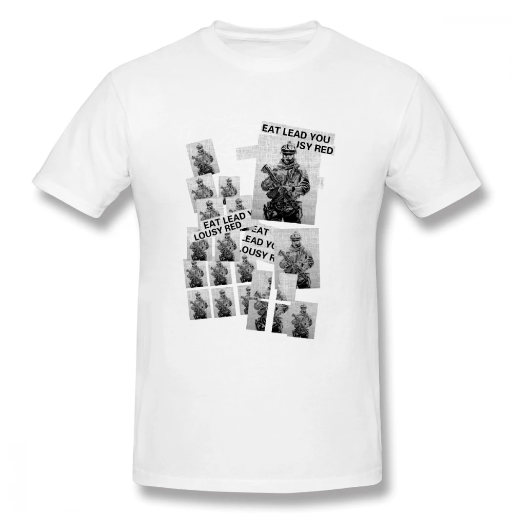 

Eat Lead You Lousy Red Soldier Motorcycle Casual O-Neck Men's Basic Short Sleeve T-Shirt 100% Cotton Tee Shirt Printed