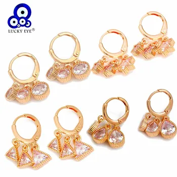 

Lucky Eye Water Drop Crystal Dangle Earrings Gifts for Women Girls Ladies Jewelry Gold Color Star Round Charm Drop Earrings BD29