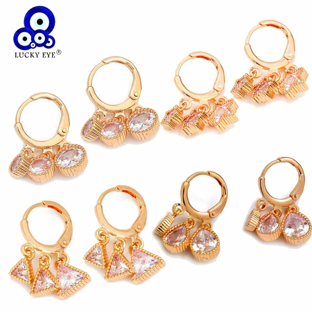 Висячие серьги Lucky Eye в форме капли воды с кристаллами для женщин и девушек