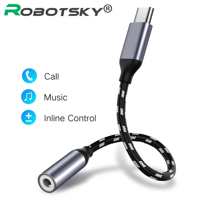 Адаптер для наушников с разъемом USB Type C на штекер 3 5 мм AUX адаптер аудиокабель