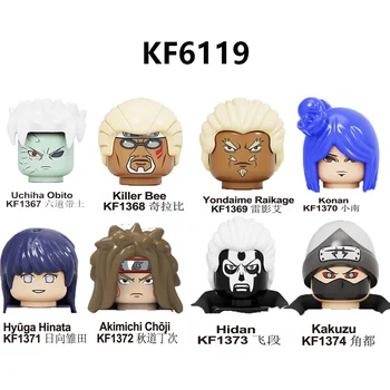 

KF6119 New Figures Toys Anime Character Uchiha Obito Hidan Kakuzu Konan Action Figures Head Brick Toys For Kids Gift