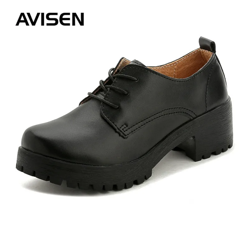 

Spring/Autumn Women Shoes Fashion Lace-up Thick Bottom Round Small Shoes Woman Non-Slip Comfortable Women Casual Shoes