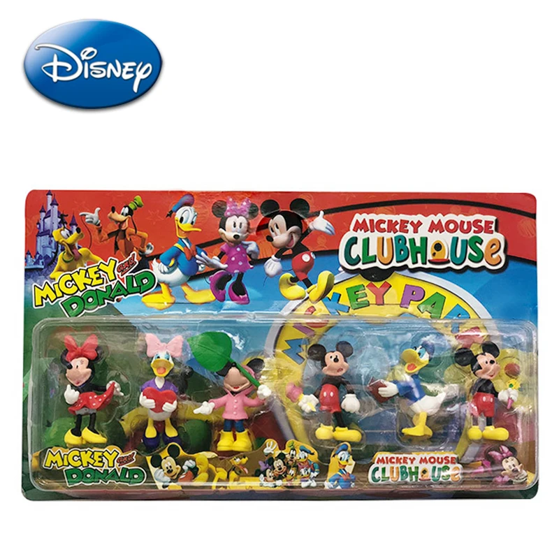 6 шт./компл. Disney Микки и Минни модель куклы игрушки мультфильм Дональд Дак торт