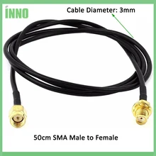 2 шт. в партии 50 см SMA адаптер «Папа-мама» разъем косички коаксиальный Соединительный кабель-удлинитель RG174