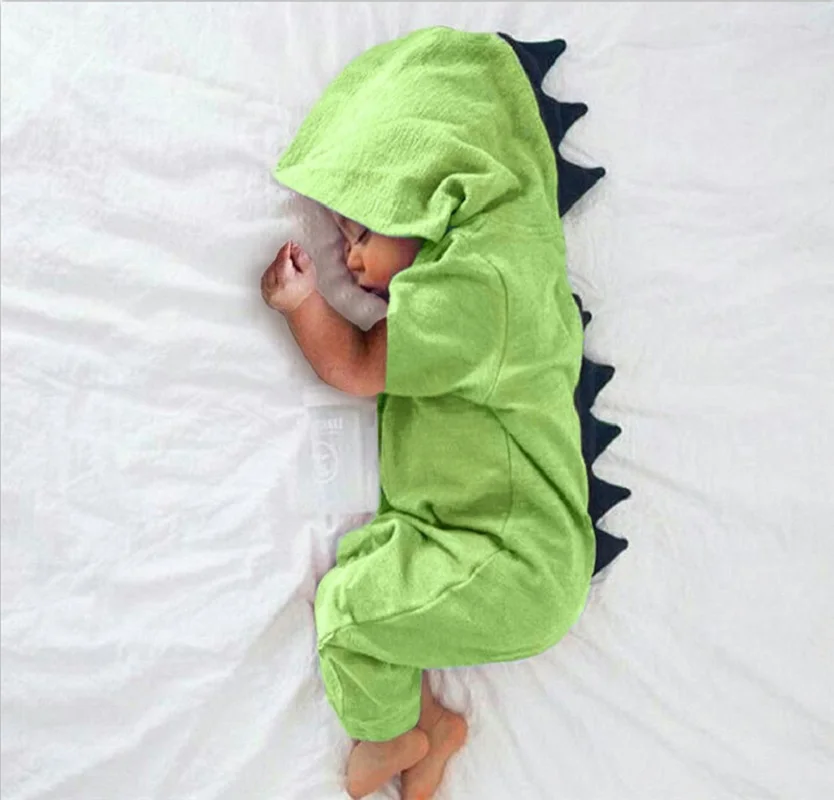 Vinjeely Infant Baby Boys Girls 3D Dinosaur Hooded Romper Jumpsuit Outfits Clothes 0-18Months