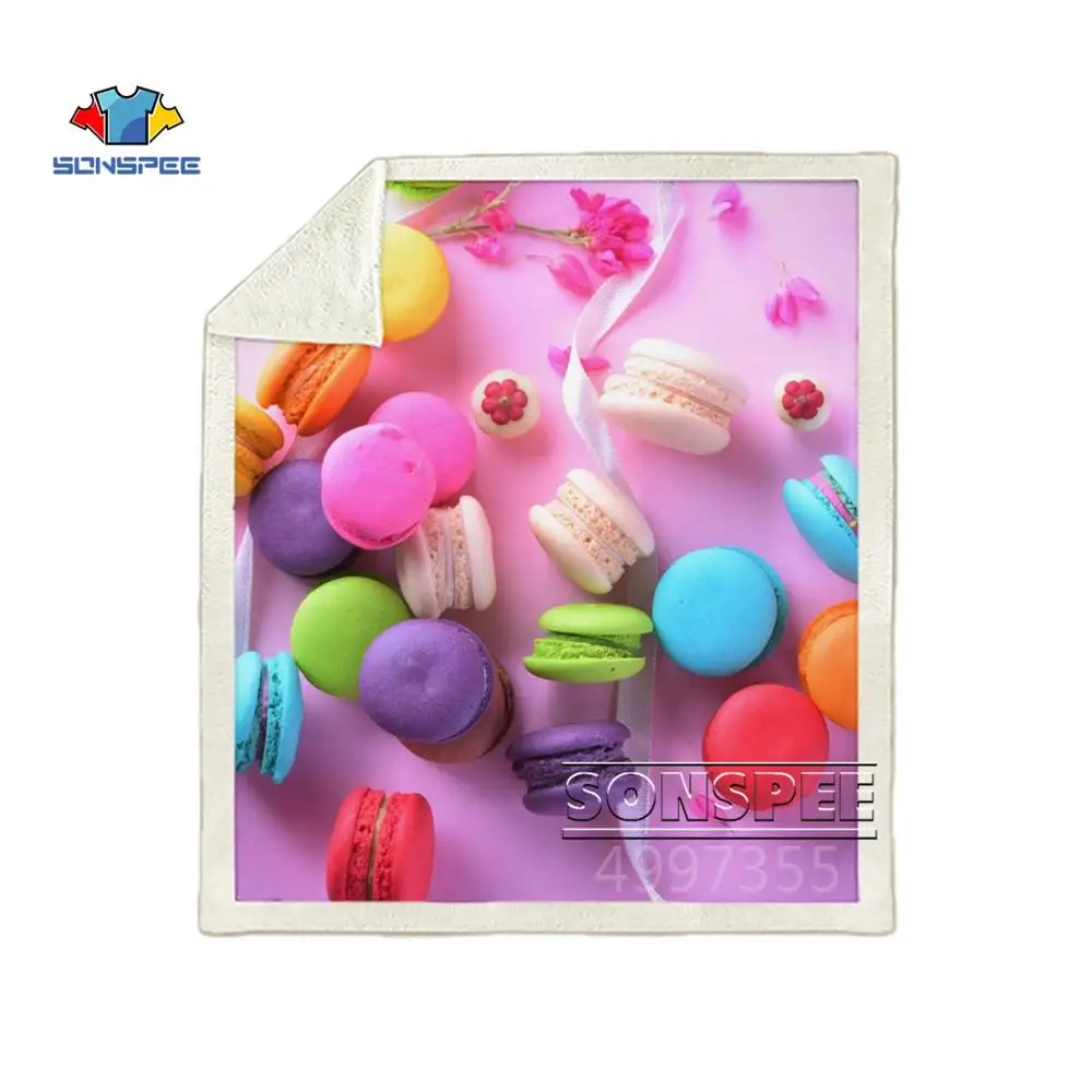SONSPEE Macaron Шоколад Фрукты красочные Harajuku для детей и взрослых 3d принт одеяло диване покрытие зимнее теплое постельное белье офисное одеяло для короткого сна - Цвет: 1
