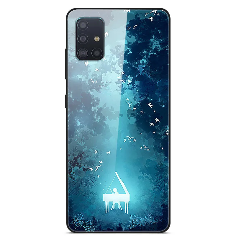 12 Для samsung Galaxy A71, чехол из закаленного стекла, жесткая задняя крышка, чехол для телефона, для samsung A71 A715F, TPU, бампер, чехол s для Galaxy A71 - Цвет: 12