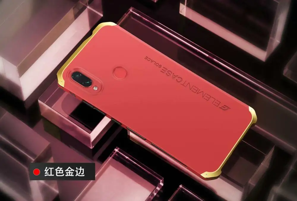 R-JUST бронированный чехол для Xiaomi Redmi Note7 Pro металлический алюминиевый+ Гибридный PC сверхпрочный противоударный чехол для Redmi Note7 Pro - Цвет: red gold