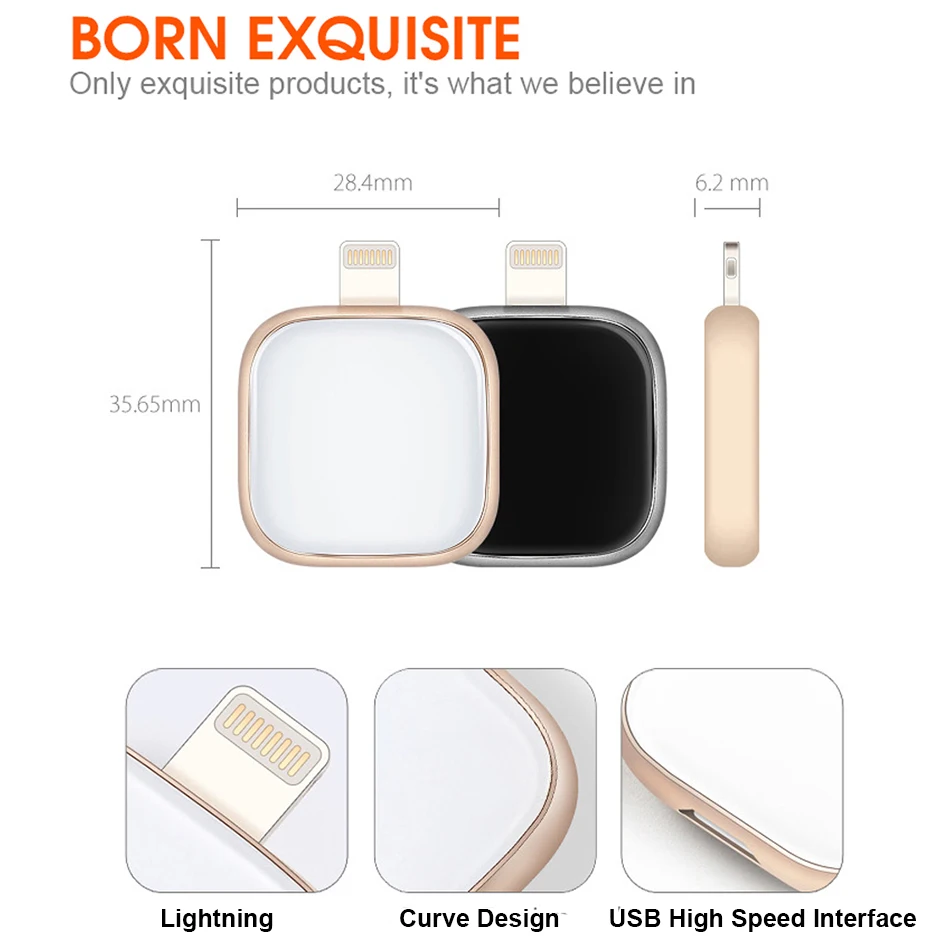 Supersonic Metal OTG Usb Flash Drive 32GB 128GB 256GB Pendrive External storage For iphone X 8 7 Plus 6 6s Plus 5S ipad Macbook