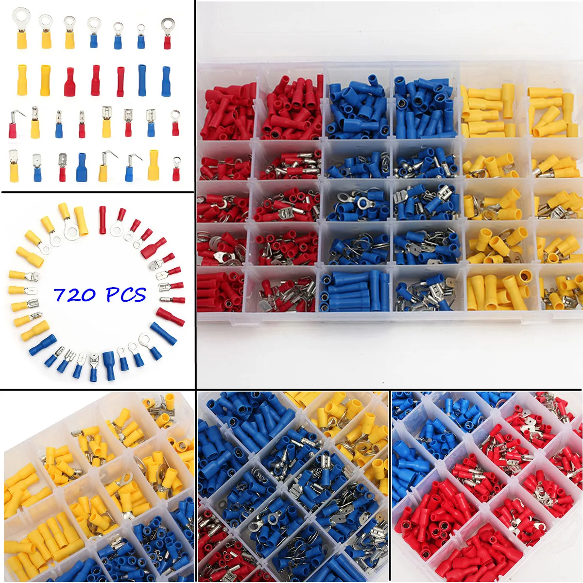 

Cold Pressure Terminal Connector Terminal Combination 720pcs Cold Pressure Terminal Set Cross-border sources