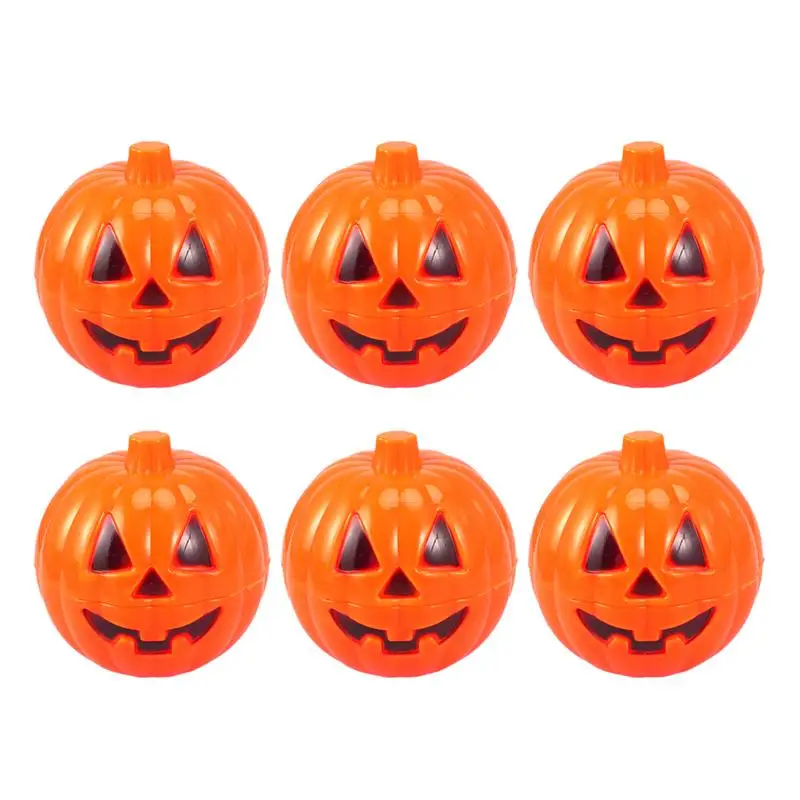 

1Set6pcs Plastic Pumpkin Shaped Storage Box Container Halloween Mini Gift Holder Props only Wholesale order 100set Fast delivery