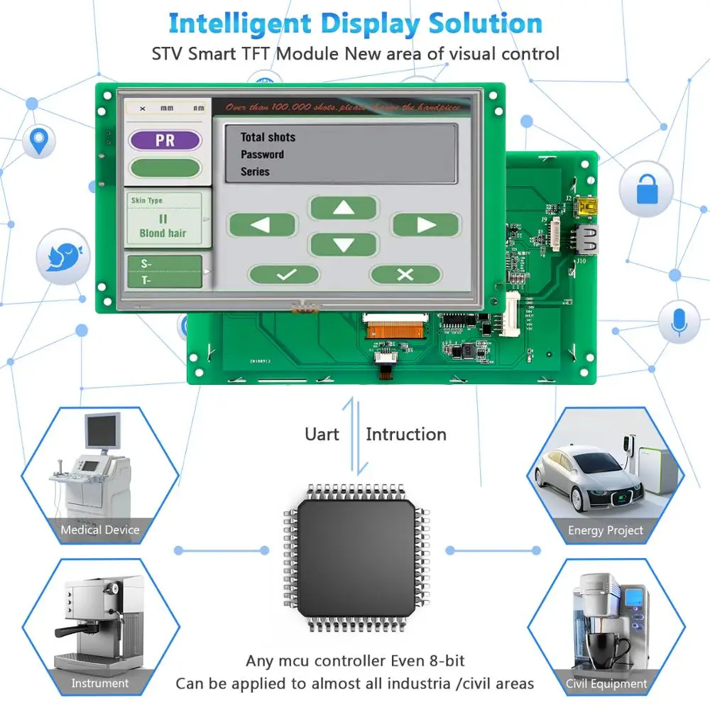 10.4" TFT LCD monitor Module with touch screen and RS232/ RS485/ TTL