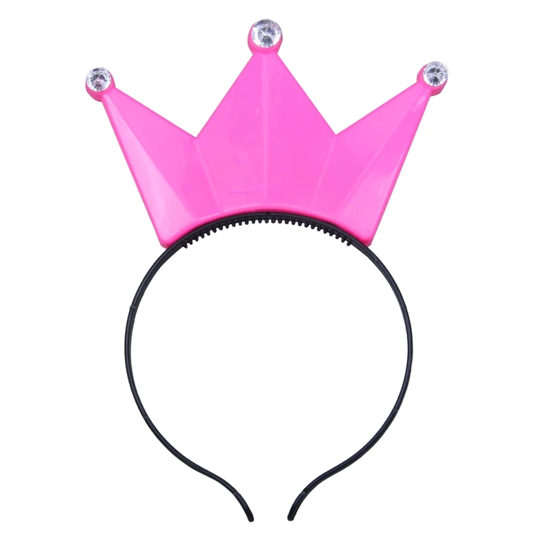 

1pcs LED Flashing Diadem Crown hair band Christmas Birthday Party Prince Princess King Decoration pink